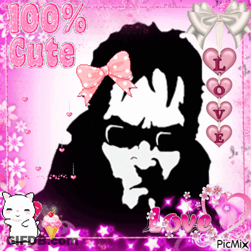 Man With Pink Bow 100% Cute GIF