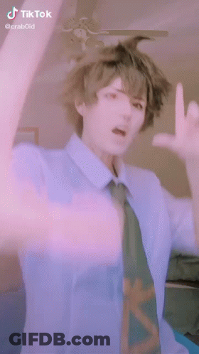 Man With Pink Hair And Black Nails GIF