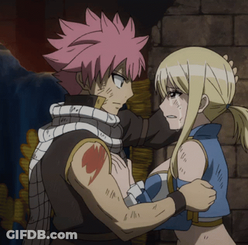 Man With Pink Hair Holding Woman GIF