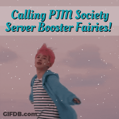 Man With Pink Hair In Front Of Pink Sky Calling PJM Society Server Booster Fairies GIF