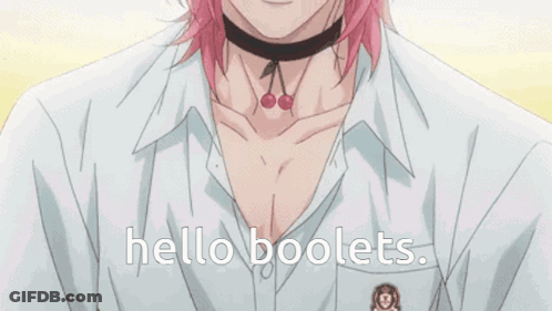Man With Pink Hair Wearing Cherry Choker GIF