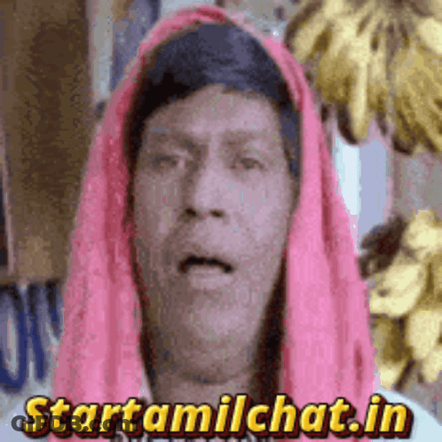 Man With Pink Scarf And StartTamilChat.in GIF