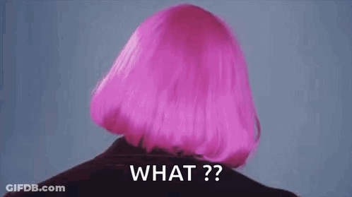 Man With Pink Wig And Bow Tie Asking What GIF