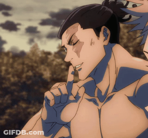Man With Ponytail And Face Tattoo GIF