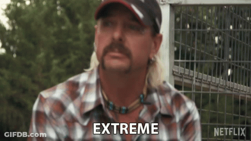 Man With Ponytail And Hat Says Extreme GIF