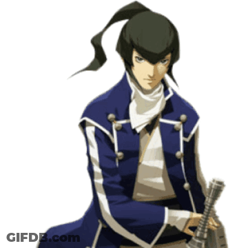 Man With Ponytail Holding Gun GIF