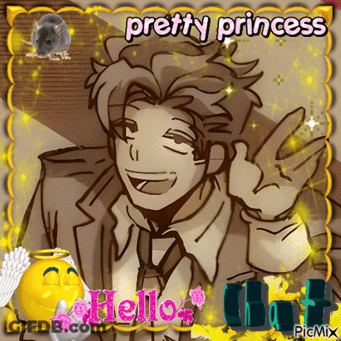 Man With Pretty Princess Text GIF
