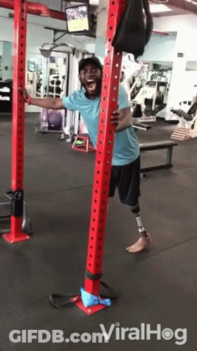 Man With Prosthetic Leg In Gym Viralhog GIF