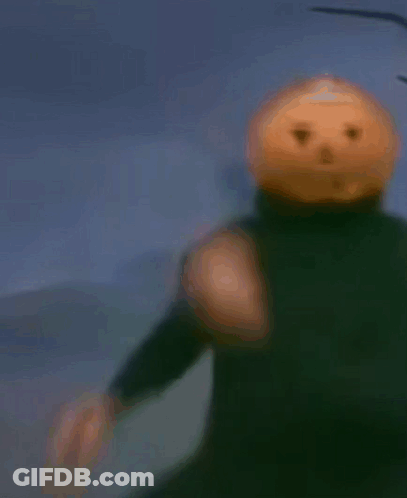 Man With Pumpkin Head GIF
