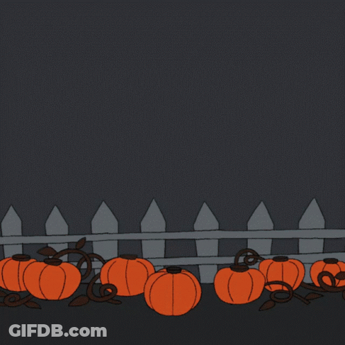 Man With Pumpkin On Head Jumping Over Fence GIF