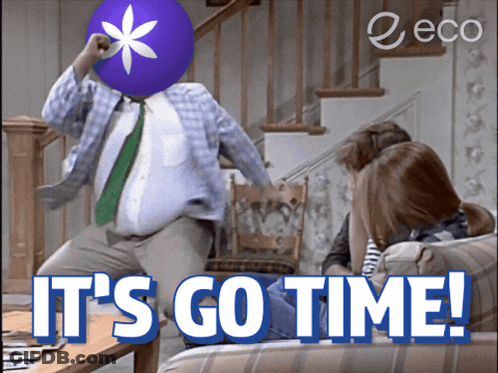 Man With Purple Balloon Saying Its Go Time GIF