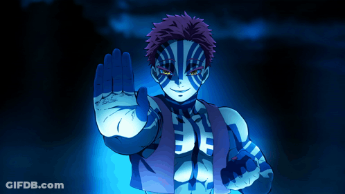 Man With Purple Hair And Blue Stripes GIF