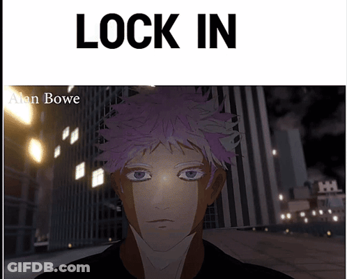 Man With Purple Hair And Lock In GIF