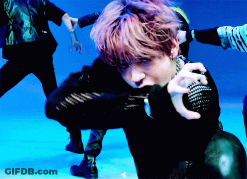 Man With Purple Hair Dancing GIF