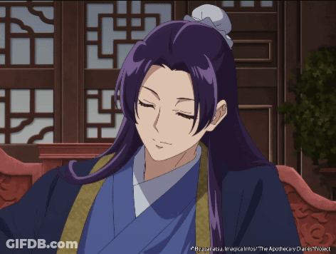 Man With Purple Hair Drinking From Cup With The Apothecary Dates Project GIF