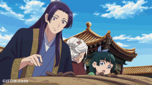 Man With Purple Hair Next To Woman And Girl GIF