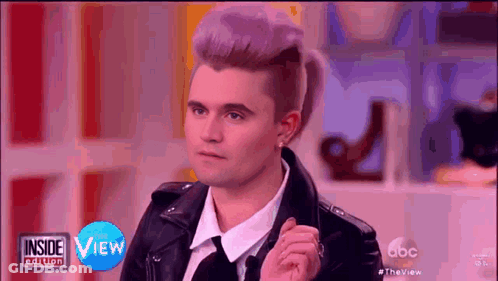 Man With Purple Hair On Inside Edition GIF