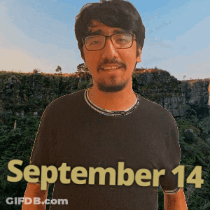Man With Purple Hair On Pink Background GIF