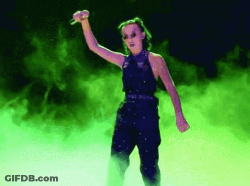 Man With Purple Hair Pointing At Camera GIF