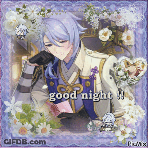 Man With Purple Hair Saying Good Night GIF