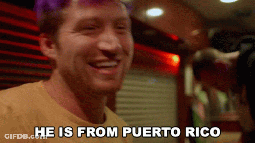 Man With Purple Hair Smiling He Is From Puerto Rico GIF