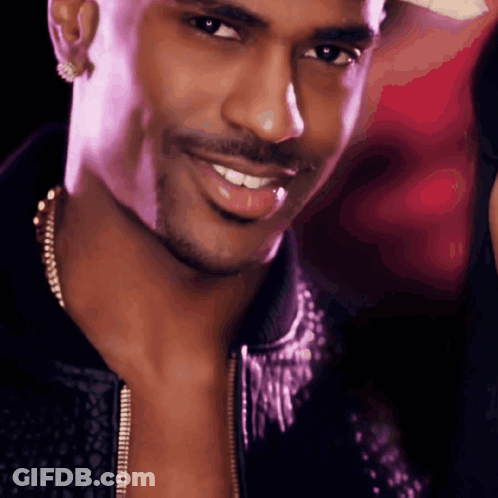 Man With Purple Light Behind GIF