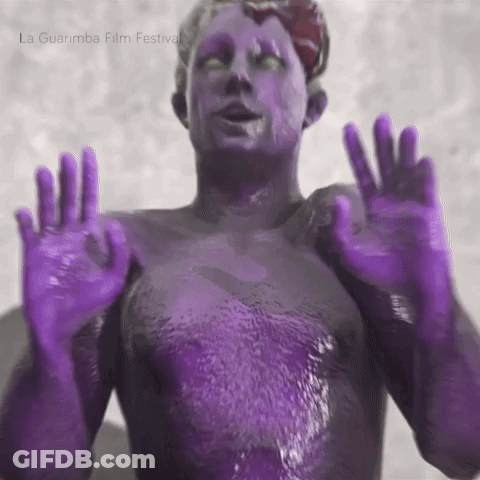 Man With Purple Paint On Body GIF