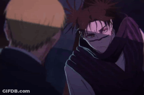 Man With Purple Scarf And Another Man GIF