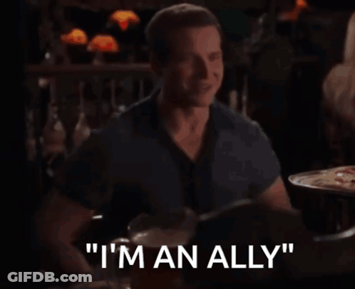 Man With Raised Fist I'm An Ally GIF