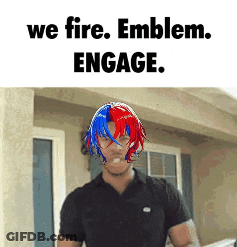 Man With Red And Blue Hair Saying We Fire Emblem Engage GIF