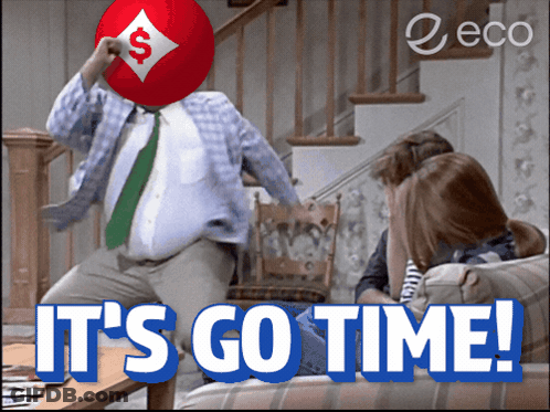 Man With Red Ball On Head Says Its Go Time GIF