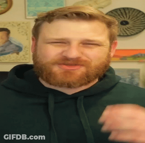 Man With Red Beard In Green Hoodie GIF