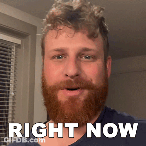 Man With Red Beard Saying Right Now GIF
