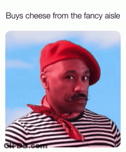 Man With Red Beret And Mustache In Striped Shirt GIF