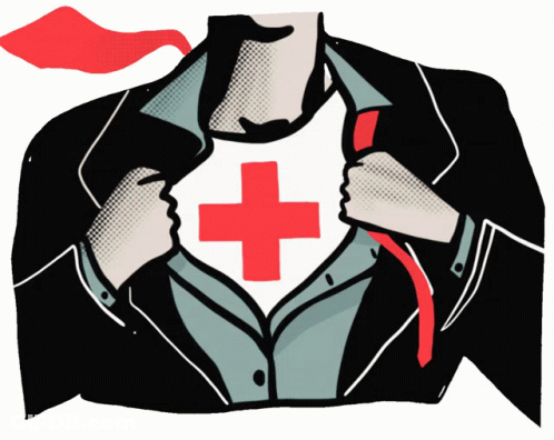Man With Red Cross On Chest GIF