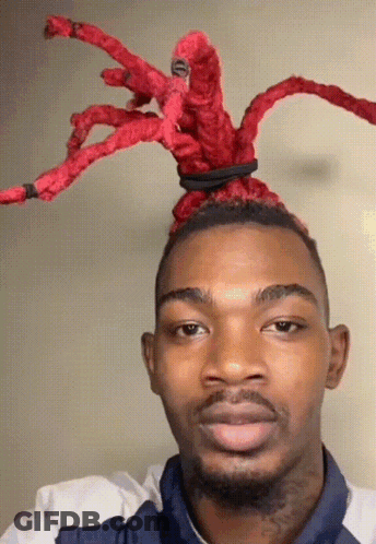 Man With Red Dreadlocks GIF