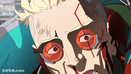 Man With Red Eyes And Blood On Face GIF