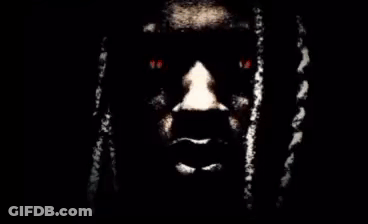 Man With Red Eyes And Dreadlocks GIF