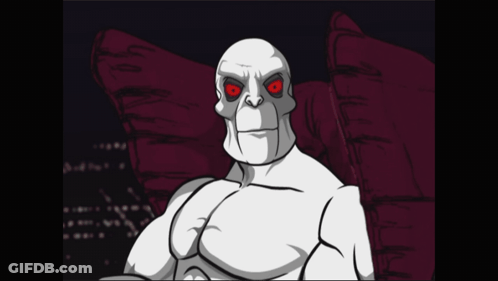 Man With Red Eyes Holding Can GIF