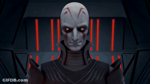 Man With Red Eyes Holding Red Lightsaber GIF