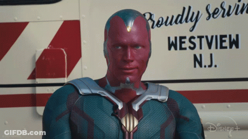 Man With Red Eyes Standing In Front Of Westview NJ Bus GIF