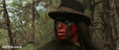 Man With Red Face Paint And Top Hat GIF