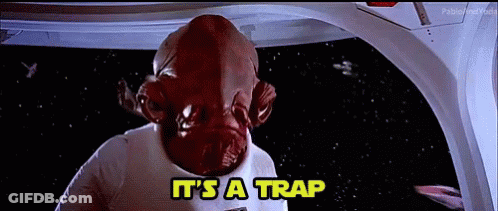 Man With Red Face Saying It's A Trap GIF