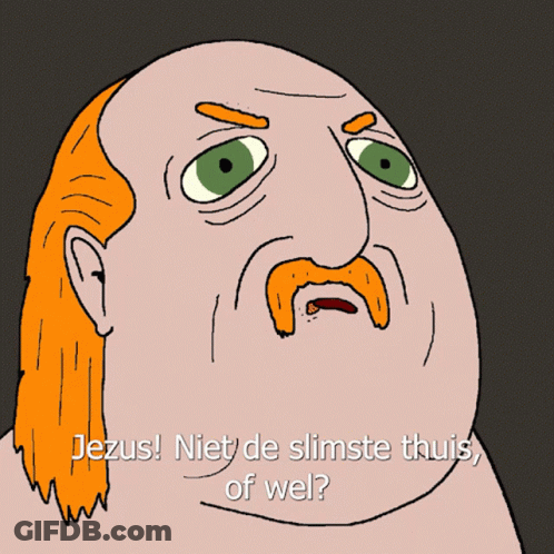 Man With Red Hair And Green Eyes Says Jezus GIF