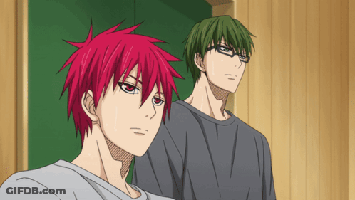 Man With Red Hair And Man With Green Hair GIF