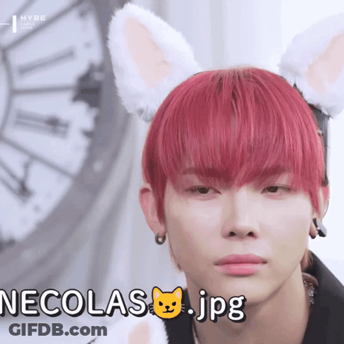 Man With Red Hair Bunny Ears GIF
