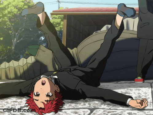 Man With Red Hair Laying On Back Legs Up GIF
