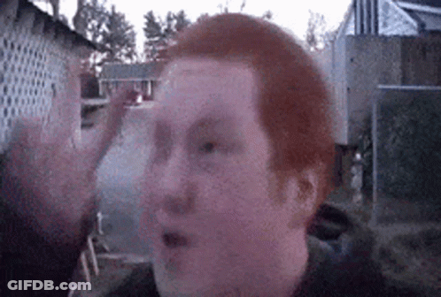 Man With Red Hair Making Funny Face GIF