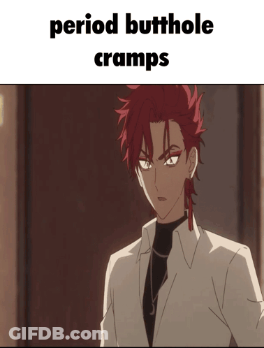 Man With Red Hair Saying Period Butthole Cramps GIF