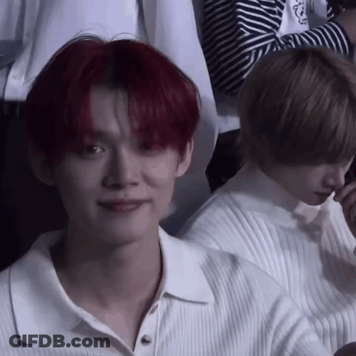 Man With Red Hair Sitting Next To Another Man GIF